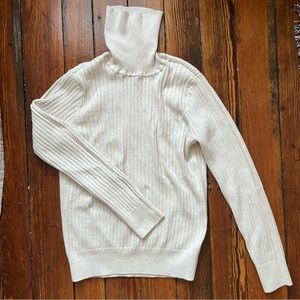 Cream cotton turtleneck